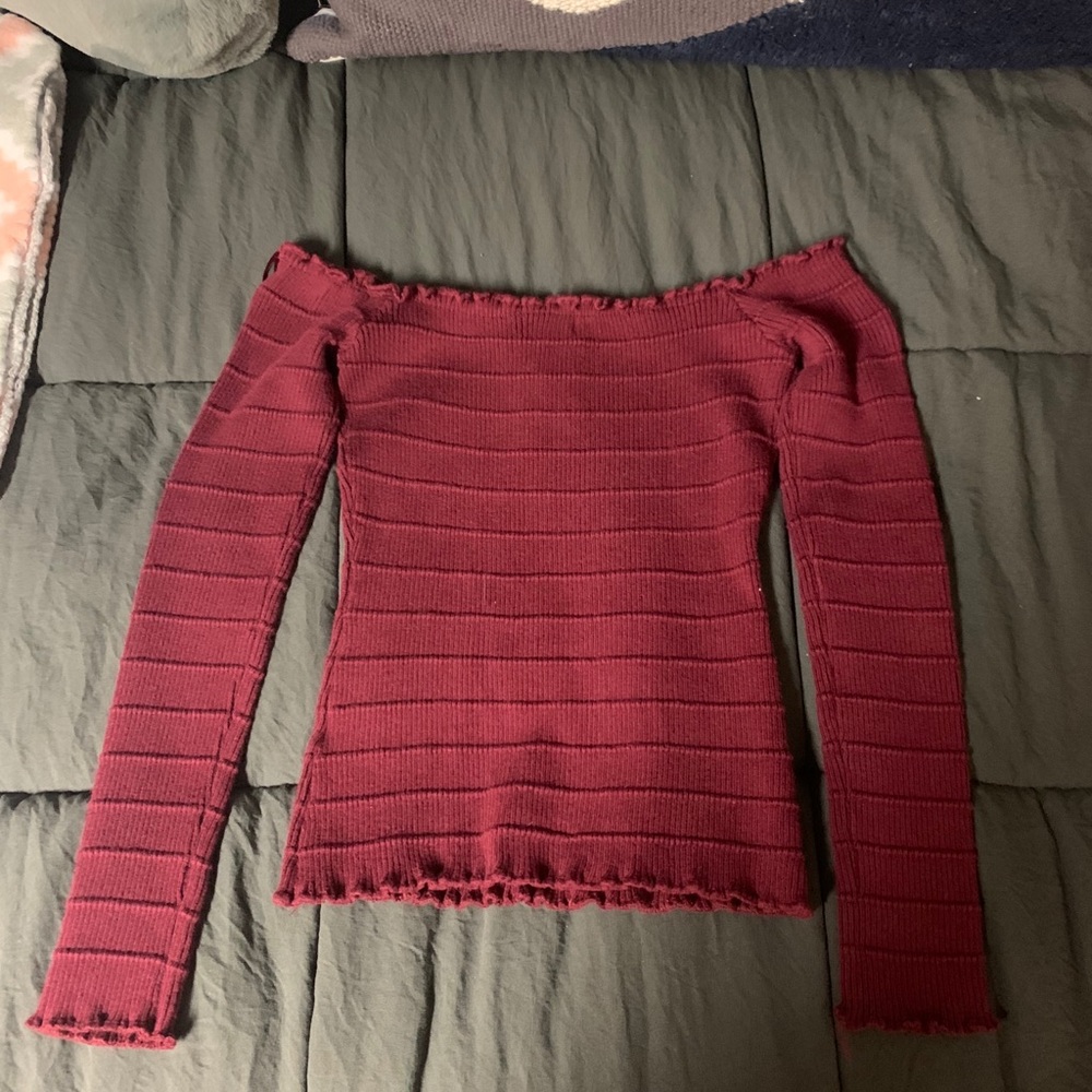 Ruby Red Off Shoulder Shirt